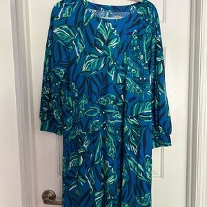 Lilly Pulitzer Blue and Green Patterned Dress